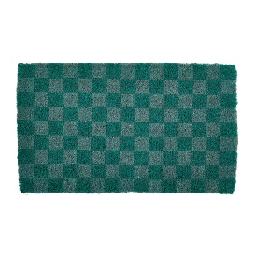 Bonnie and Neil | Door Mat | Checkers Green
